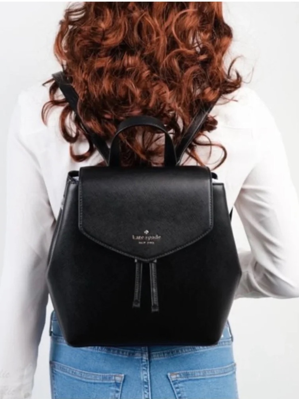 NWOT KATE SPADE Black Leather Backpack